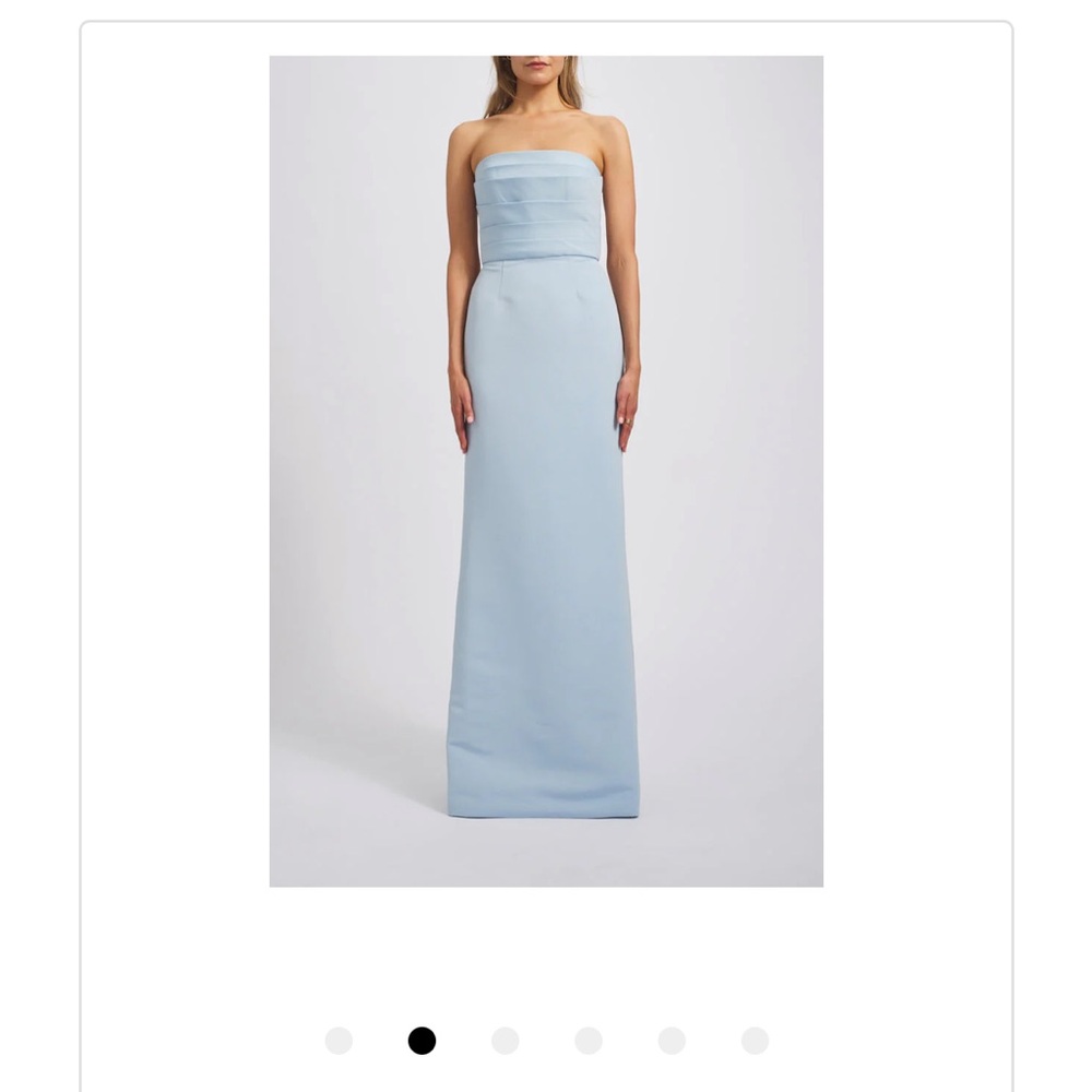 Amsale Strapless Light Blue Gown